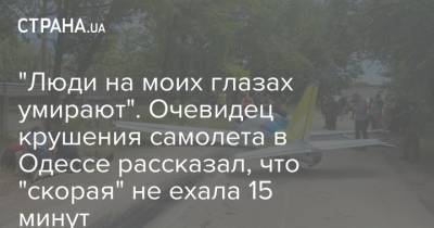 "Люди на моих глазах умирают". Очевидец крушения самолета в Одессе рассказал, что "скорая" не ехала 15 минут