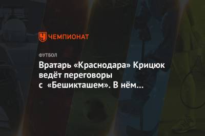 Вратарь «Краснодара» Крицюк ведёт переговоры с «Бешикташем». В нём видят замену Кариусу