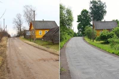 В псковской деревне отремонтировали главную улицу