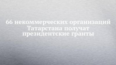 66 некоммерческих организаций Татарстана получат президентские гранты