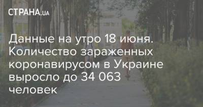 Данные на утро 18 июня. Количество зараженных коронавирусом в Украине выросло до 34 063 человек