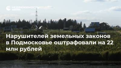 Нарушителей земельных законов в Подмосковье оштрафовали на 22 млн рублей
