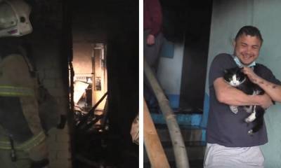 Появились видео с места серьезного пожара в Петрозаводске, на котором спасли двух женщин и ребенка