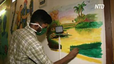В Индии брат и сестра превратили свой дом в художественную галерею (видео)