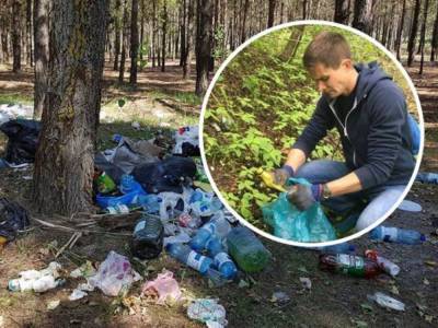 В Киеве парень вынес из леса 2,5 тонны мусора