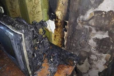 Благодаря соседям смолянин отделался только сгоревшим телевизором