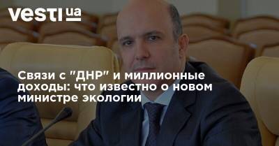 Связи с "ДНР" и миллионные доходы: что известно о новом министре экологии