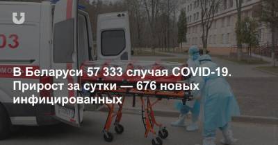 В Беларуси 57 333 случая COVID-19. Прирост за сутки — 676 новых инфицированных