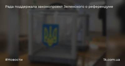 Рада поддержала законопроект Зеленского о референдуме