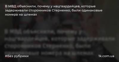 В МВД объяснили, почему у нацгвардейцев, которые задерживали сторонников Стерненко, были одинаковые номера на шлемах