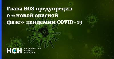 Глава ВОЗ предупредил о «новой опасной фазе» пандемии COVID-19