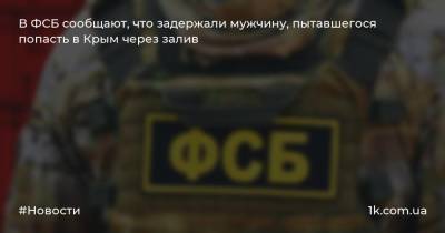 В ФСБ сообщают, что задержали мужчину, пытавшегося попасть в Крым через залив