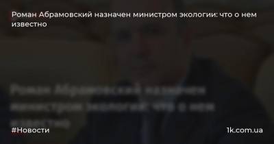 Роман Абрамовский назначен министром экологии: что о нем известно