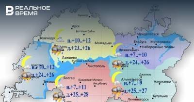 Сегодня в Татарстане ожидается гроза и до +28 градусов