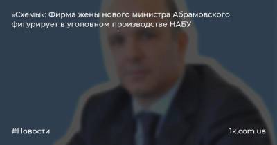 «Схемы»: Фирма жены нового министра Абрамовского фигурирует в уголовном производстве НАБУ