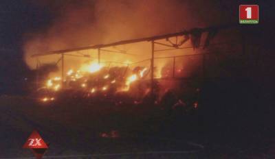 Накануне вечером вспыхнул огонь на территории фермы в деревне Переделка