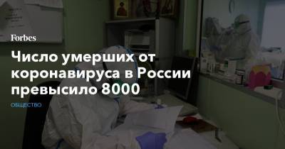 Число умерших от коронавируса в России превысило 8000