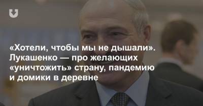 «Хотели, чтобы мы не дышали». Лукашенко — про желающих «уничтожить» страну, пандемию и домики в деревне