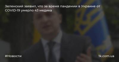 Зеленский заявил, что за время пандемии в Украине от COVID-19 умерло 43 медика
