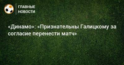 «Динамо»: «Признательны Галицкому за согласие перенести матч»