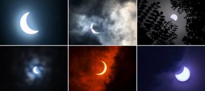 "Огненное кольцо": уникальное солнечное затмение на фото и видео