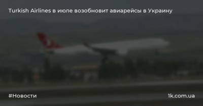 Turkish Airlines в июле возобновит авиарейсы в Украину
