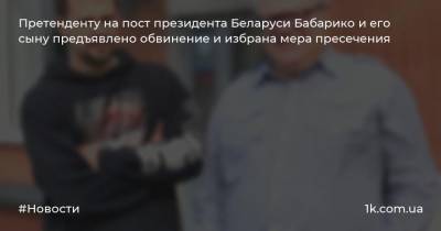 Претенденту на пост президента Беларуси Бабарико и его сыну предъявлено обвинение и избрана мера пресечения