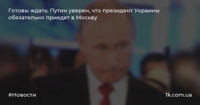 Готовы ждать: Путин уверен, что президент Украины обязательно приедет в Москву