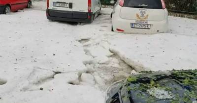 На курорте Хорватии выпал снег