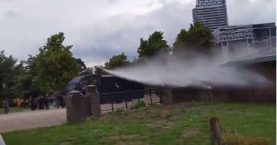В Гааге полиция применила водяные пушки, чтобы остановить беспорядки во время антикарантинного протеста