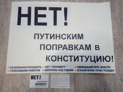 В Петербурге задержали активистов, которые расклеивали листовки против поправок в Конституцию