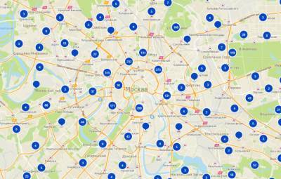 Онлайн-карта парков и улиц Москвы с бесплатным Wi-Fi
