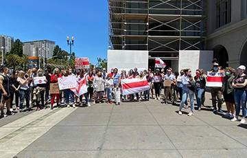 «Даже полицейские поддержали»: белорусы Сан-Франциско провели акцию солидарности