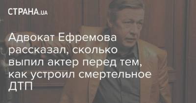 Адвокат Ефремова рассказал, сколько выпил актер перед тем, как устроил смертельное ДТП