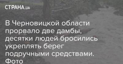 В Черновицкой области прорвало две дамбы, десятки людей бросились укреплять берег подручными средствами. Фото