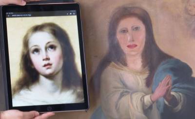 Пушистый Иисус версия 2.0: в Испании реставратор мебели испортил копию "Непорочного Зачатия" Мурильо