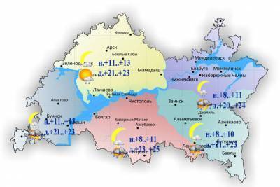 В Татарстане 24 июня в некоторых районах ожидается град