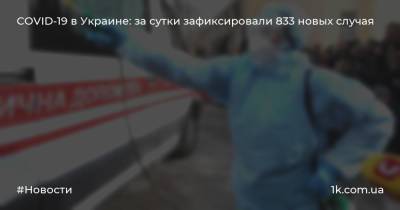 COVID-19 в Украине: за сутки зафиксировали 833 новых случая
