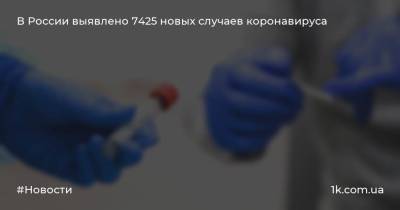 В России выявлено 7425 новых случаев коронавируса