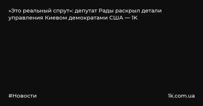 «Это реальный спрут»: депутат Рады раскрыл детали управления Киевом демократами США — 1K