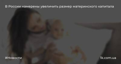 В России намерены увеличить размер материнского капитала