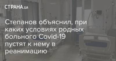 Степанов объяснил, при каких условиях родных больного Covid-19 пустят к нему в реанимацию