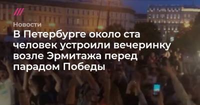 В Петербурге около ста человек устроили вечеринку возле Эрмитажа перед парадом Победы
