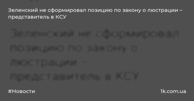 Зеленский не сформировал позицию по закону о люстрации – представитель в КСУ