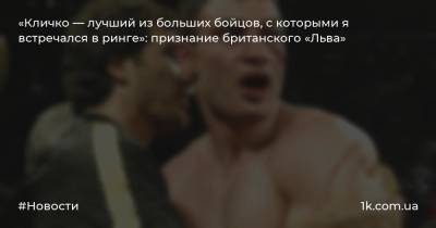 «Кличко — лучший из больших бойцов, с которыми я встречался в ринге»: признание британского «Льва»