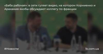 «Баба рабочая»: в сети гуляет видео, на котором Корниенко и Арахамия якобы обсуждают коллегу по фракции