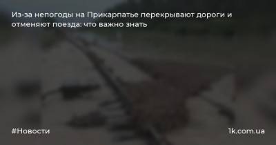 Из-за непогоды на Прикарпатье перекрывают дороги и отменяют поезда: что важно знать
