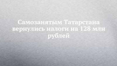 Самозанятым Татарстана вернулись налоги на 128 млн рублей