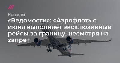 «Ведомости»: «Аэрофлот» с июня выполняет эксклюзивные рейсы за границу, несмотря на запрет