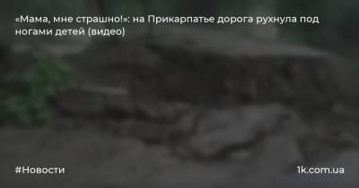 «Мама, мне страшно!»: на Прикарпатье дорога рухнула под ногами детей (видео)